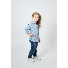 Camisa Infantil Fresco Clothing em Algodão Estampada com Botões Divertidos